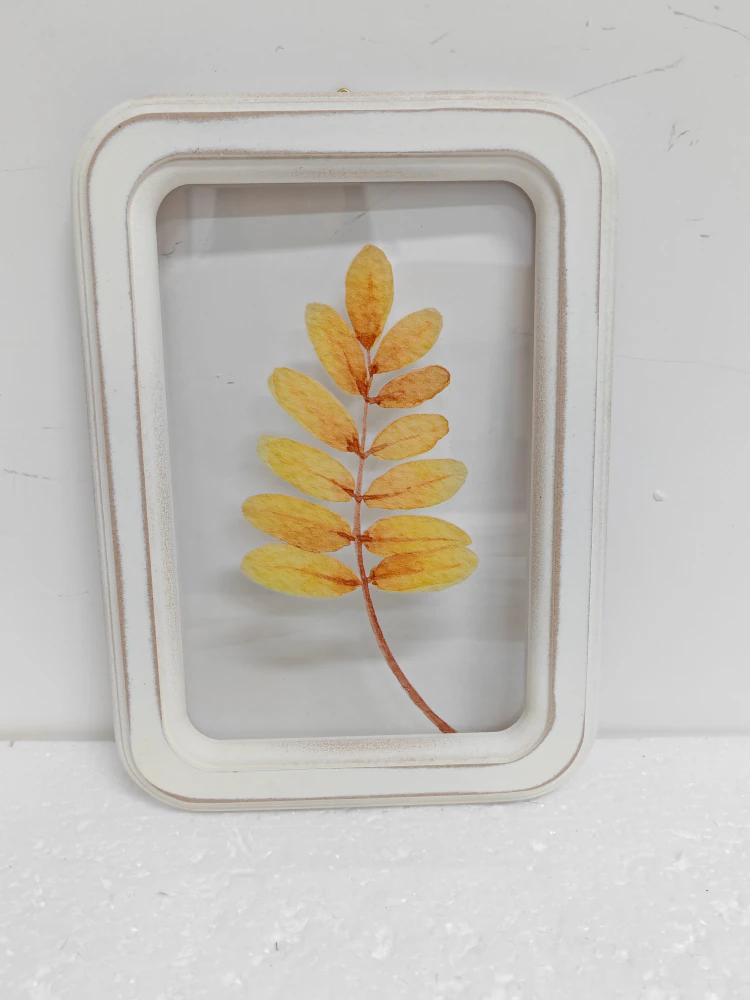 HH 11.8in Clear Wall Sign Leaf Yellow
