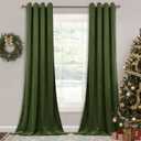 StangH Moss Green Blackout Curtains 96 inches Long - Thick Velvet Fabric Grommet Window Curtain Panels Refresh Home Decor for Dining/Farmhouse/Parlor, W52 x L96, 2 Panels