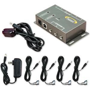 IR Remote Control Repeater, Remote Control Repeater Extender Emitter Kit Control up to 8 Hidden A/V Devices Like Cable Boxes, Xbox One, Roku, Apple TV, Nvidia Shield and so on(Black)