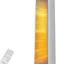 Space Heater for Large Room, FOHERE 24" Electric Heaters for Indoor Use with Thermostat and Remote, 70 Oscillation, 12H Timer, Overheat and Tip-Over Protection, Fan Mode for Home Bedroom Office