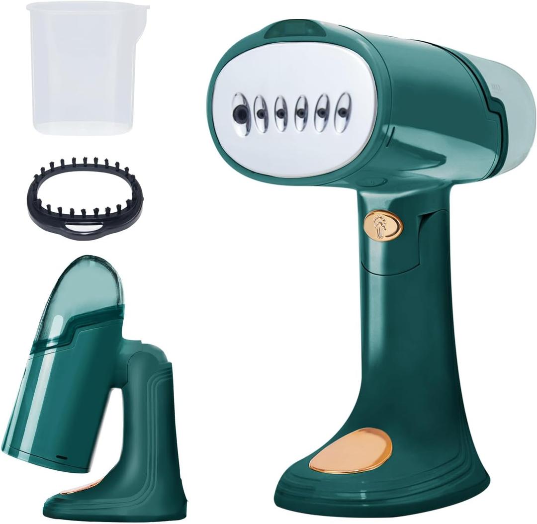 Garment Travel Steamer for Clothes Portable: Green Clothing Steamer Handheld 1500W Hand Held Mini Steamer Fabric Shirt Plancha a Vapor para Ropa Home Dorm Room Travel Essentials