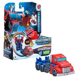 Transformers Toy EarthSpark 1-Step Flip Changer Optimus Prime Action Figure (10 cm), Robot Toy, from 6 Years