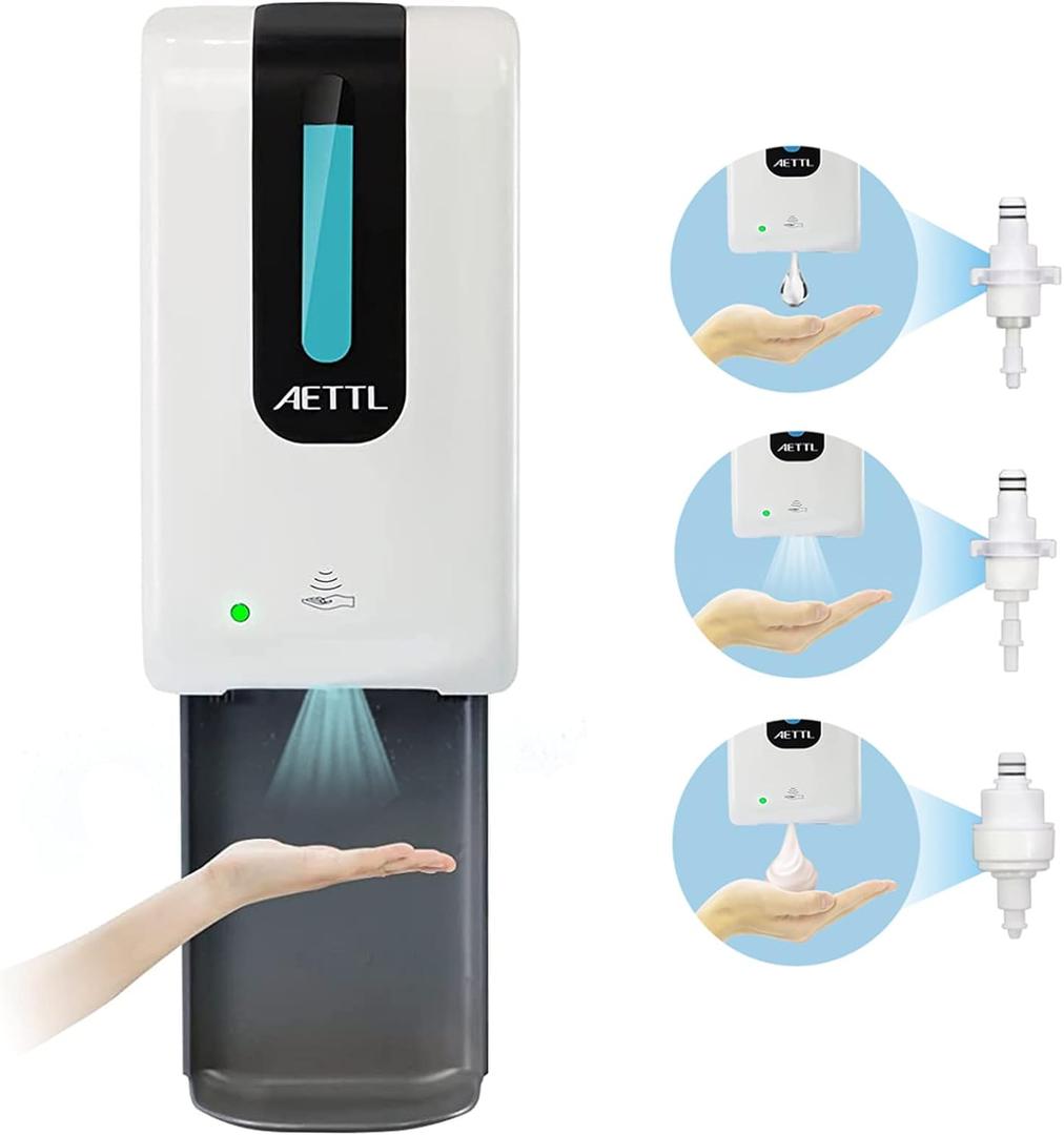 Soap Dispenser,Touchless Automatic Foaming Hand Sanitizer Dispenser Wall Mount, 40oz Motion Sensor Foam Liquid Refill Bottle Sanitizer Dispensing for Bathroom Kitchen Home (1200ml)