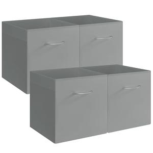 StorageWorks Gray Storage Cubes, 13x13 Storage Cube Bins with Handle, Cube Storage Organizer Bins for Shelves and Closet, Collapsible Storage Bins, 4-Pack