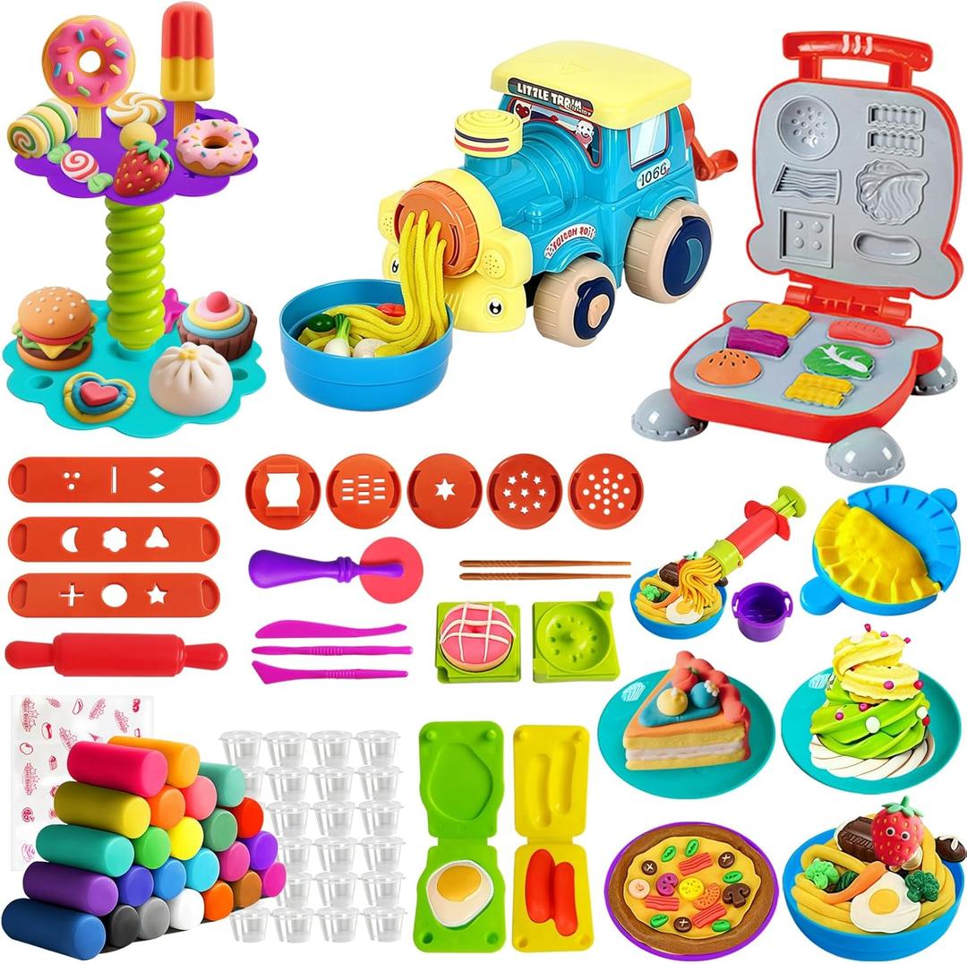 Dough Sets for Kids Ages 4-8 Arts and Crafts for Kids 4 5 6 7 8 9 10 Year Old Toddlers, Dough Kitchen Creations Kits with Clay & Food Molds, Gifts for Girls Boys for Christmas Birthday Dough Sets for Kids Ages 4-8 Arts and Crafts for Kids 4 5 6 7 8 9 10 Year Old Toddlers, Dough Kitchen Creations Kits with Clay & Food Molds, Gifts for Girls Boys for Christmas Birthday