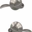Schlage F51A ACC 619 Accent Door Lever, Keyed Entry Lock, Satin Nickel