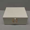 SONGMICS 2-Layer Jewelry Box, Jewelry Organizer with Handle, Removable Jewelry Tray, Jewelry Storage, Floating Effect, 8.1 x 9.4 x 4.3 Inches, Gift Idea, White UJBC165W01