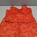 Womens Sexy Lace 2 Piece Set Sleeveless Tank Top and Capri Pants Mesh Bodycon Two Piece Outfits Club Matching Set, L