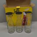 JoyJolt Glass Carafe with Lid, Set of 3  1 Liter Glass Pitcher for Mimosa Bar, Water, Iced Tea, Juice, Wine, Lemonade, Milk  Dishwasher Safe Beverage Drink Dispensers for Brunch, Parties