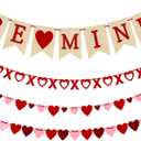4Pcs Valentines Day Decorations Valentines Day Decor No DIY Required Handmade BE Mine Love Heart XO Garlands Banner for Home Wedding Party Anniversary