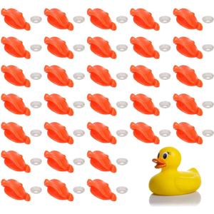 MECCANIXITY 30Pcs Plastic Duck Beak, 0.27 in Doll Safety Duck Mouth Beak Replacement Decor with Washers for DIY Craft Crochet Duckbills Doll Making