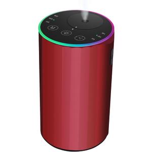 Waterless Essential Oil Diffuser, Battery Powered Mini Scent Air Machine, Aromatherapy Mist Diffuser for Home Room Car Office (red)