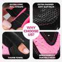 MhIL Workout Gloves for Women Breathable Gym Gloves for Women with Palm Protection and Enhanced Grip Padded Weight Lifting Glove for Womens with Wrist Wraps Support Weightlifting Exercise Cycling, Large: 8.1 8.6 / 20.6 22 Cm (Black)