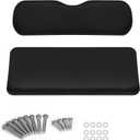 Golf Cart Universal Rear Replacement Cushions for EZGO/Club Car/Yamaha Aftermarket Flip Rear Seat Kit, Black,2 Piece Set