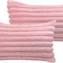 12x20 Throw Pillow Covers Set of 2, Decorative Faux Fur Covers for Bed, Couch Soft Fluffy Pillow Cover with Velvet Back for Living Room, Neutral Home Dcor Accent for Sofa - Pink