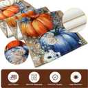 Artscope Pumpkins Eucalyptus Leaves Fall Table Runner,Autumn Seasonal Kitchen Dining Table Decoration for Fall Home Decor 13x120 Inch-Wood