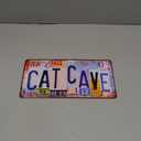 Cat Cave Metal Tin Sign Wall Decor Vintage Cat Cave License Plate Room Accessories Funny Cats Signs Bathroom Decor Street Sign Gifts for Home House 12x6 Inch (b04)