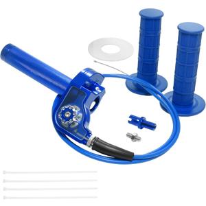Motorcycle Throttle Assembly,7/8" Quick Twist Throttle Grips with Throttle Cable Aluminum Alloy Universal for CRF KLX SSR TTR 110 125 150 250cc Dirt Pit Bike ATV Mini Bike (Type A-Blue)