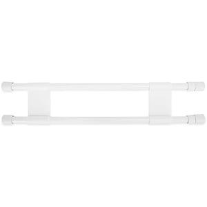 Camco 28" Double RV Refrigerator Bar -Holds Food and Drinks in Place During Travel - Prevents Messy Spills - Spring Loaded and Extends Between 16" and 28" - White (44073)