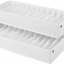 Drawer Organizer Clothes -3 Pcs T shirt Organizer Multipurpose Dresser Drawer Organizer for Adults & Kids, Closet Foldable 12 Cells per Organizer - Closet Organizers & Storage, Shirt Folder - White