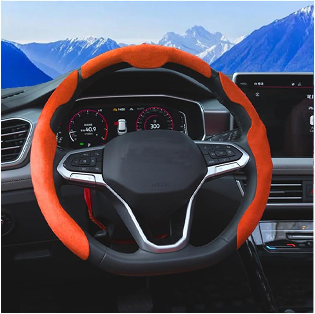 Car Steering Wheel Cover, 3PCS/Set Anti-Skid Segmented Vehicle Protector, Butterfly Comfortable Grip Automotive Interior Protective Guard Accessories, Universal for SUV, Sedan, Truck (Orange)