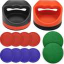 Air Hockey Pushers Air Hockey Pucks &Paddles,Goal Handles Paddles Replacement Accessories for Game Tables Include 2 Pushers, 4 Red &4 Blue Pucks