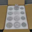 Vintage Ribbed Clear Glass Candle Holders Set of 12, 3 Assorted Sizes for Pillar, Tealight & Votive Holders, Elegant Glass Candlestick Holders for Table Centerpiece Wedding Christmas Decor