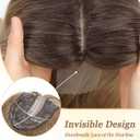 PANEWAY Hair Topper 16 Inch Wavy Synthetic Clip-In Topper for Women Natural Looking Voluminous Hairpiece for Thinning Hair, Lightweight & Breathable