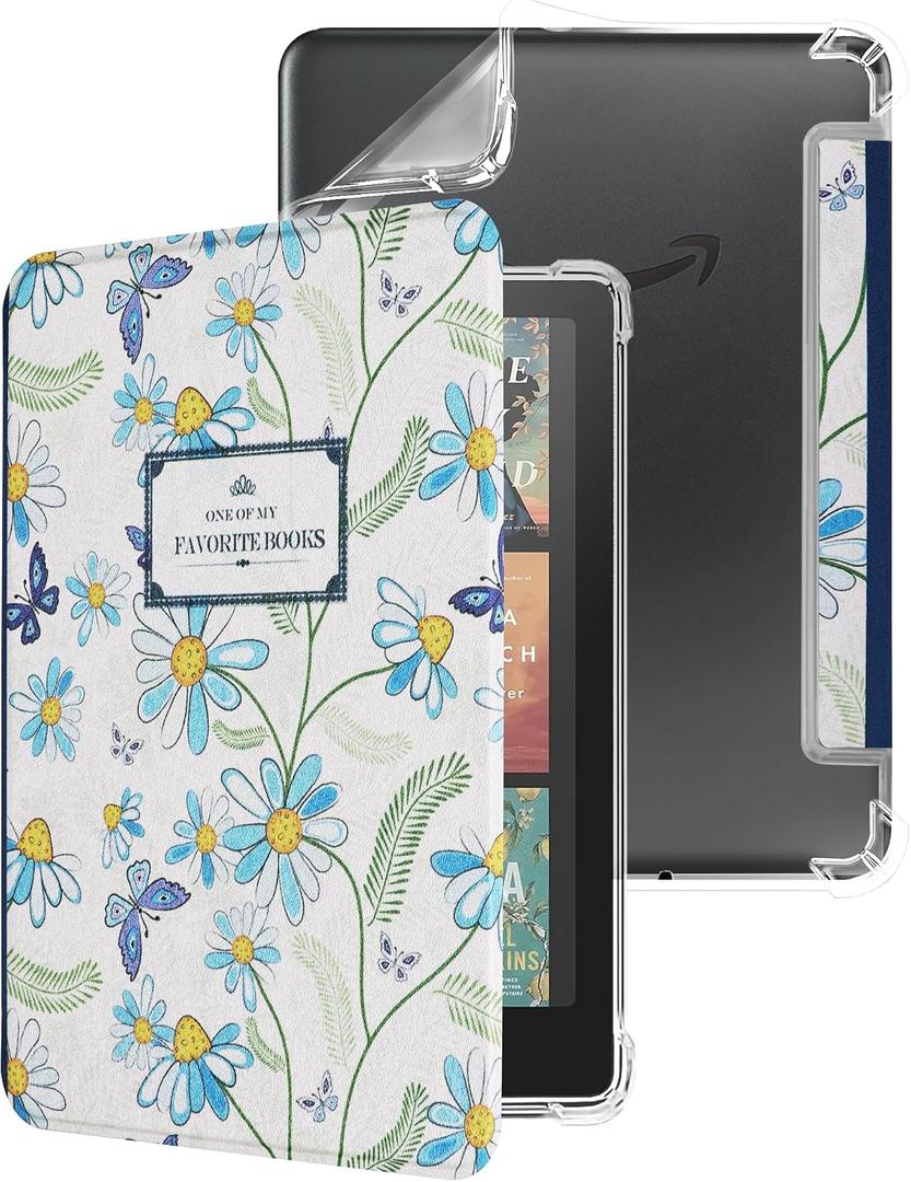 WALNEW Case for 7-inch Kindle Paperwhite 12th Generation 2024 and Colorsoft Signature Edition, Clear Soft TPU Back Protective Cover, Auto Wake/Sleep