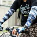 3 x Sports Compression Arm Sleeves for Youth Teens Sun Protection Sleeves for Baseball Golf Volleyball Basketball (Deep-sea Hunting)