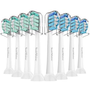 Replacement Toothbrush Heads Compatible with Philips Sonicare and More Click-on Handles 8 Pack White