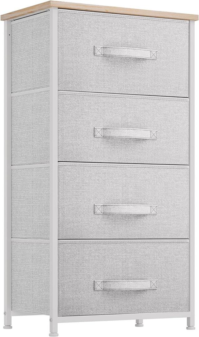 YITAHOME Dresser with 4 Drawers - Fabric Storage Tower, Organizer Unit for Bedroom, Living Room, Hallway, Closets - Sturdy Steel Frame