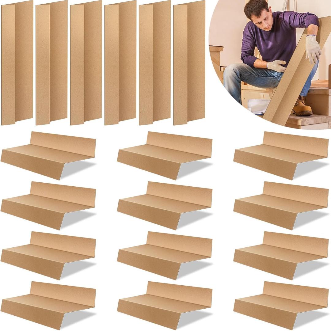 Geyoga 18 Pcs 1.58 x 2.83 ft Temporary Stair Protection Paper Roll Covering for Construction Renovation Stair Surface Protection Accessory (Wood Color)
