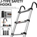 Telescoping Ladder Aluminum with stabilizer barLightweight Multi-Purpose Extension LadderTelescopic LadderPortable Extension Ladder, 330lbs Max Capacity,Collapsible Ladder for RV Home or Outdoor
