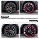 Wheel Rim Protect for Tesla Model Y 21" (2020-2024), Easy-Install Hubcaps Induction Wheel Cover, Scratch-Resistant Car Tire Trim Rings, Stylish Giftable, Brilliant Magenta 4Pcs Model Y Accessories