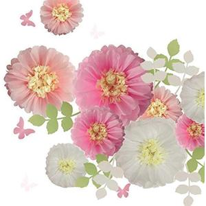 Fonder Mols Tissue Paper Pom Poms Flowers Fluffy Kit for Women Girls Birthday Baby Shower Nursery Room Wall Backdrop Decorations Color White Pink