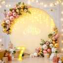 6.6 ft Arch Backdrop Cover(Only Cover, Stand not Included)，Round Beige With Lights