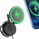 15W Fast Charging Magnetic Car Phone Holder [New Elastic Vacuum Suction Cup] 360 Adjustable Wireless Charger Car Mount for MagSafe iPhone 17 Pro Max 17 Pro 16 15 14 13 12