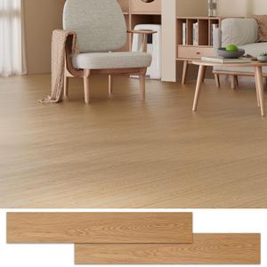 Peel and Stick Floor Tile, 36 Pcs 54 Sq.Ft Waterproof Wood Grain Luxury Vinyl Plank Flooring, Easy DIY Self Adhesive Vinyl Floor for Kitchen, Living Room, Bedroom, RV, Natural Beige Oak