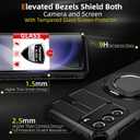 for Samsung Galaxy S23 Case Magnetic Compatible with Wireless Charging,S23 Phone Case with 1 Screen Protector,Built-in Kickstand Ring Military Grade Drop Shockproof Heavy Duty Protection Black