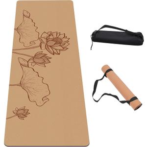 Premium Cork Yoga Mat Non Slip Thick Cork Exercise & Fitness Mat for Yoga, Pilates, & Home Workouts(72" x 24" x 5mm Thick)