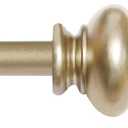 H.VERSAILTEX Window Curtain Rods for Windows 28 to 48 Inches Adjustable Decorative 3/4 Inch Diameter Single Window Curtain Rod Set with Classic Finials, Champagne Gold