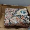 Area Rugs 8ft Washable Non-Slip, Floral Vintage Distress Print Pattern Medallion Carpet for Living Room Bedroom Dining Room, Brick Red Rust Neutral Brown Burnt Orange