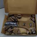 Beebiepet Heavy Duty Tactical Dog Harness for Medium Dogs, Brown, Molle System, Four-Point Adjustment, Anti-Lost ID Tag, Includes 5ft Leash