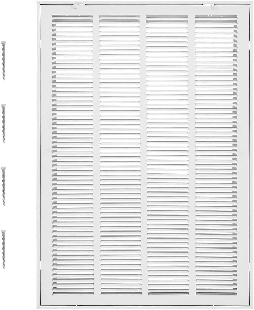 VEVOR Return Air Filter Grille, Fits W20 x H30 Inch Duct Opening, Filter Not Included, Return Air Vent Cover for Wall, Powder-Coated Steel Return Air Grill Detachable Face/Door for 1 inch Filters