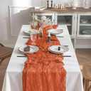 2 Pack 10 Ft Cheesecloth Table Runner Orange Gauze Long Table Runners Boho Gauze Cheese Cloth Table Runner Rustic Sheer Runner for Wedding Party Table Decor ( 35 x 120 Inch )