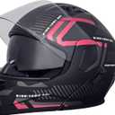 Modular Flip-Up Dual Visor Motorcycle Helmets Full Face Adults Motor-Bike BMX Four Wheelers Helmets for Men Women DOT Approved (Small, Pink)