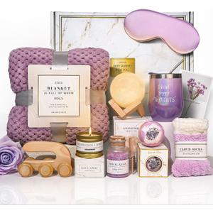 AHAGIFTREE Gift Baskets for Women,11PC Birthday Gifts,Think of You,Thankyou,self Care,Care Package,Relaxation,new Beginnings Gifts for Women,Friend,mom,Sister