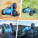 Terucle Remote Control Car, Rc Cars Stunt Toys New Upgraded Strip Lights and Headlights Toys Double-Sided 360 Rotating 4WD Drift Truck for Boys Girls Birthday Gift (Blue)
