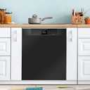 QUGRL Black Dishwasher Magnet Cover Front Door 23x26 in Decorative Refrigerator Covers Magnetic Sheet Sticker Wash Machine Fridge Panel Decal for Kitchen Appliance 